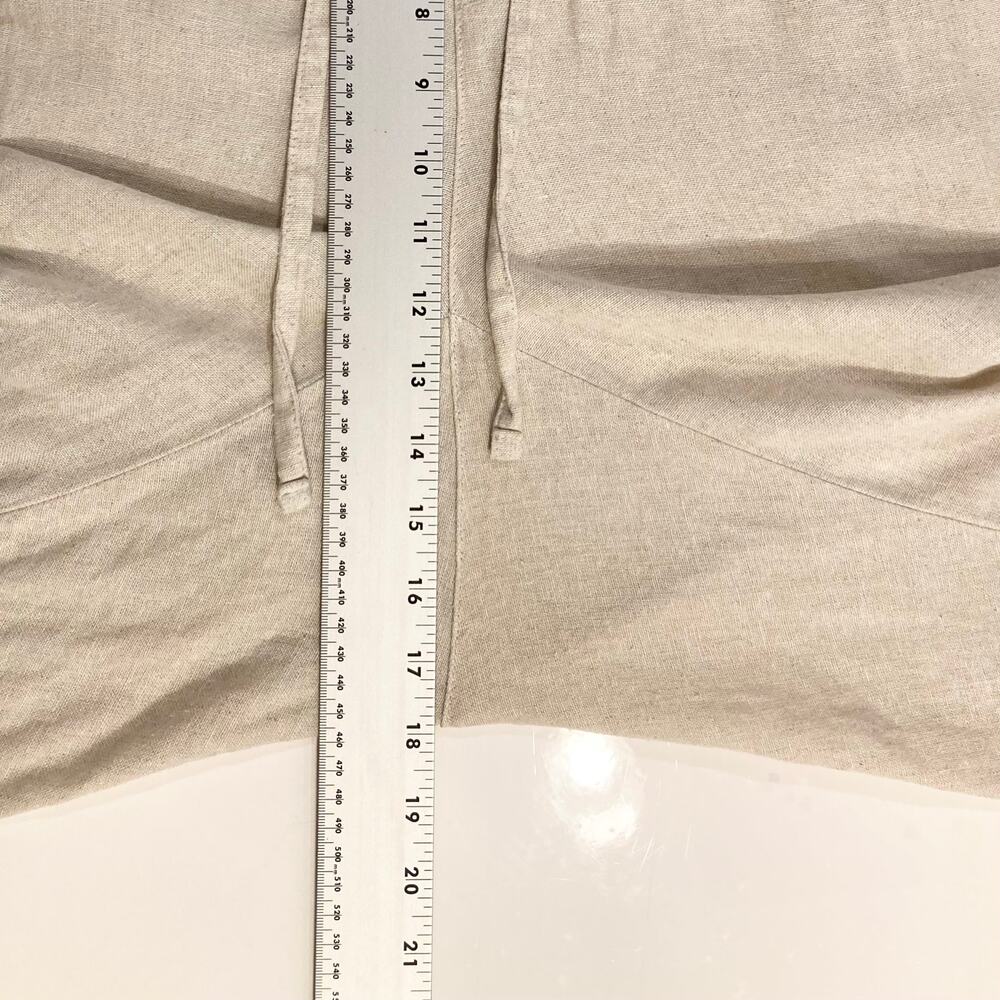 NWOT OLD NAVY Pants Women 2X Linen Cream/Beige Wide-Leg PullUp Pocket Drawstring - Picture 13 of 13